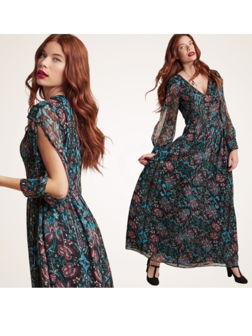 ModCloth Floral Print Dress- NWOT- Medium